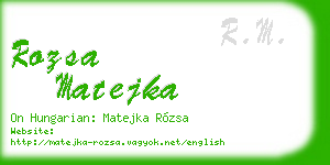 rozsa matejka business card